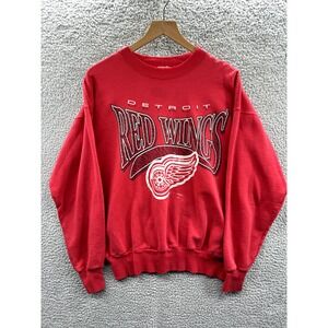 Vintage Detroit Redwings Sweatshirt Men's Large Red